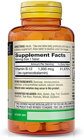 MASON NATURAL Vitamin B12 1000 mcg 100 Tablets 3)