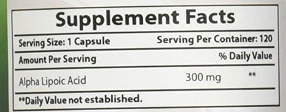 Best Naturals Alpha Lipoic Acid 300 120 Capsules