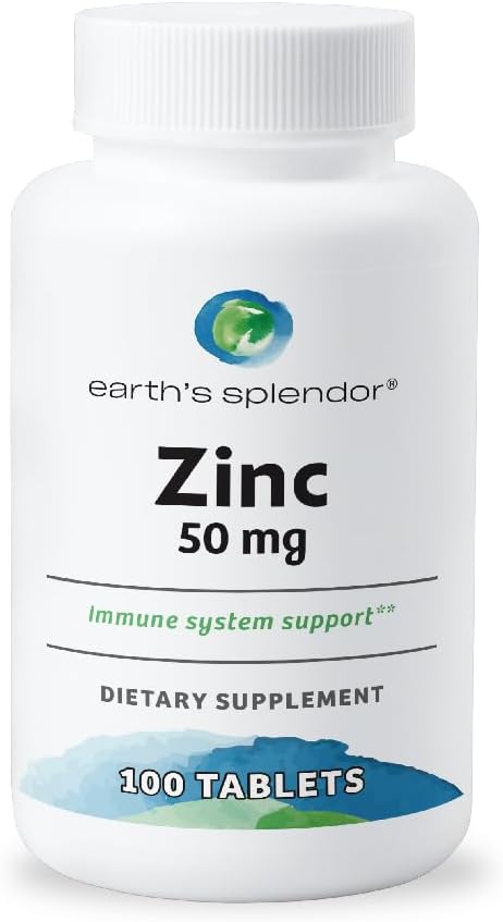 Earth's Splendor Immune Support Dietary Supplements, 50mg, Helps (100 Tablets)