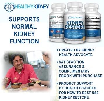 Kidney Restore Kidney Cleanse and Kidney Health Supplement to Support Normal Kidney Function, Vitamins for Kidney Health 60 caps - 2 Pack