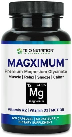 TRIO NUTRITION MagX Magnesium Glycinate, Vitamin D3, Vitamin K2 &