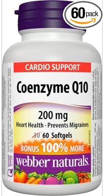 Webber Naturals Coenzyme Q10 200 mg, 60 softgels