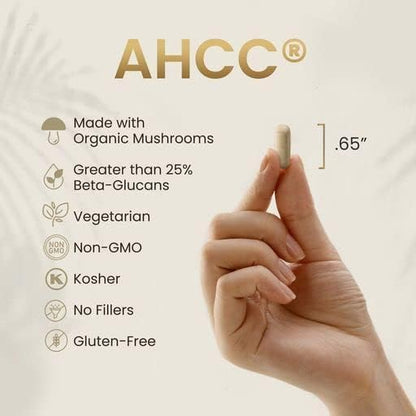 Premium AHCC & Shiitake Mushroom 1100 mg per Serving Supplement, Natural Immunity Booster, Maintains Natural Killer Cell Activity | AHCC is Proven in 30+ Studies | 60-Day Supply, 2-Pack