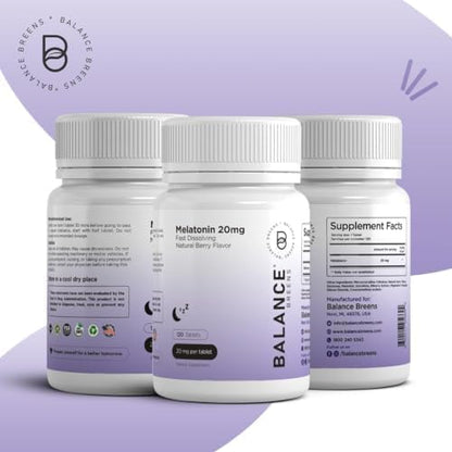 Melatonin 20mg, 100% Drug Free, Fast-Dissolve 120 Tablets