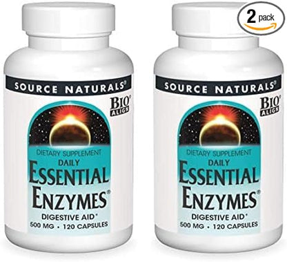 Source Naturals Essential Enzymes 500mg Bio-Aligned 120 Capsules 2)