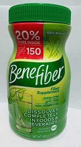 Benefiber 100% Natural Fiber Supplement 150 Servings 600g 21.2 21.2 Oz