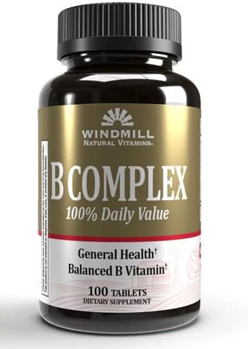 Windmill Natural Vitamins B Complex (100% 100 Tablets, 100 Servings