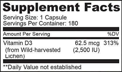 NATURELO Vitamin D3 2500 IU 180 Mini (2 Pack)