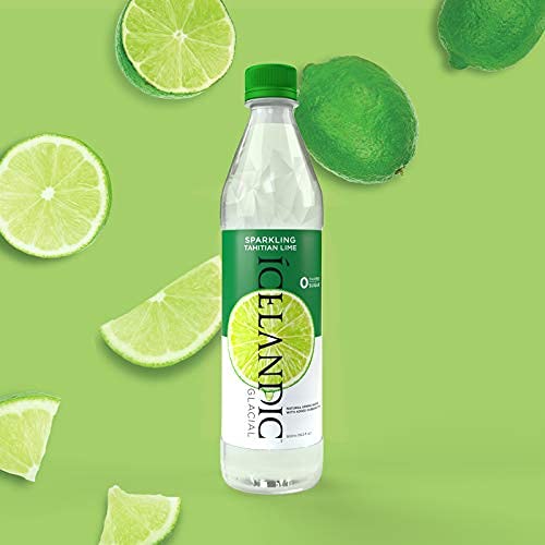 Icelandic Glacial Sparkling Water, Tahitian Lime, 500 ml (Pack of 12)