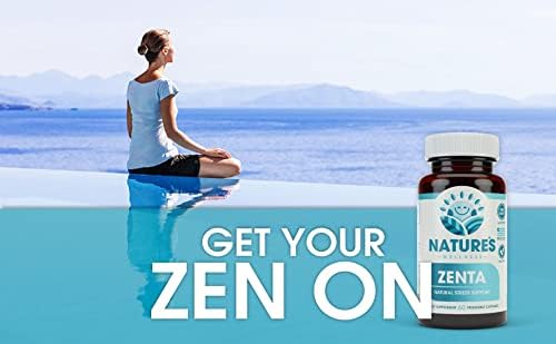 ZENTA - The Natural Relief Supplement to Help Calm Body and Mind | Positive Mood Enhancer - Increase Serotonin Levels with GAB, 5-HTP, Ashwagandha, Chamomile, DMAE | 60 ct
