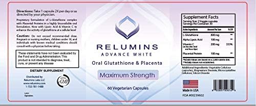 Relumins Advanced White Oral Glutathione Brightening 60 Capsules 10 Bottles