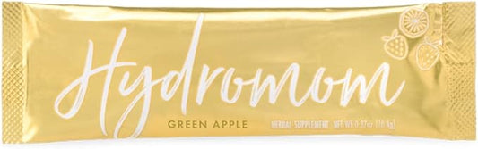 Boobie Hydromom Superfood Electrolyte Drink Mix, Green Apple | Refreshing Energy & Hydration Boost for Mamas | On-The-Go & Travel Essentials for Pregnancy, Lactation, & Beyond, 15 Packets