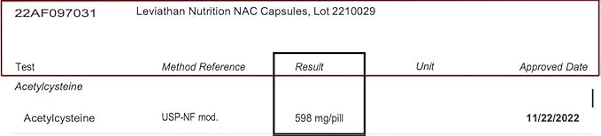 NAC Supplement N-Acetyl Cysteine for Lung, 600mg, 120 120 Capsules