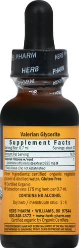 Herb Pharm Organic Valerian Root Liquid 1 Oz
