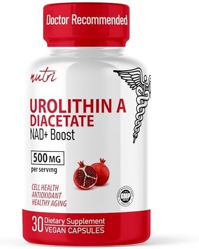 Nutri Urolithin A Supplement 500mg 3rd Party 500 mg 30 Vegan 2 Week+