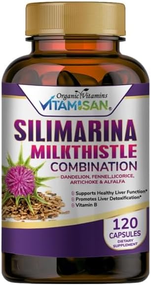 Milk Thistle silimarina with Dandelion, Fennel. 120 Capsules