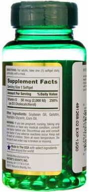 Nature's Bounty Vitamin D3 2000 IU 150 ea