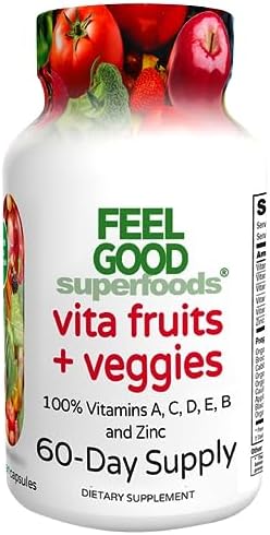 Vita Fruits and Veggies Dietary Supplement 25 Superfood 60 Count