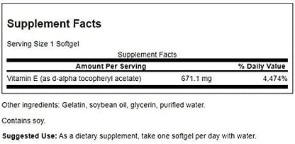 Swanson Vitamin E (100 Softgels, 1000 IU