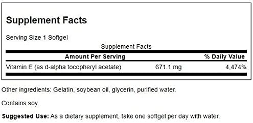Swanson Vitamin E (100 Softgels, 1000 IU 2 Pack
