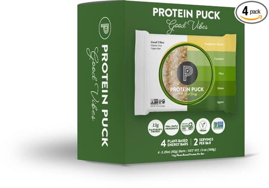 Protein Puck Plant Based Bars 13 grams 4 Count (1 Pack)