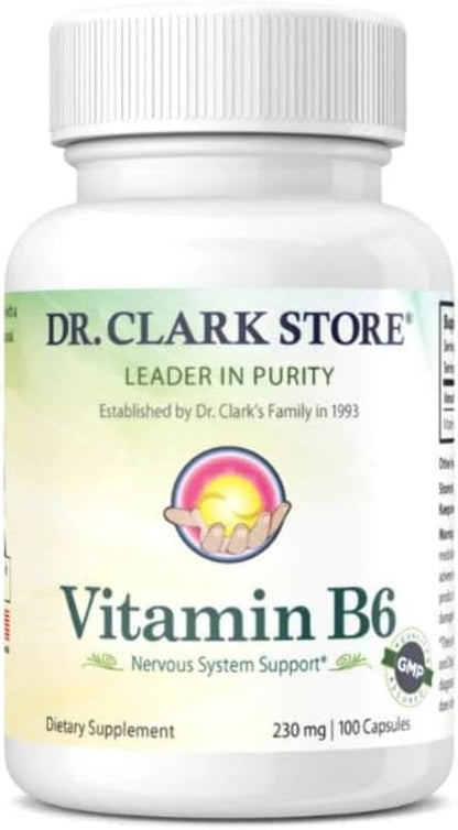 Dr. Clark Vitamin B6 Supplement, 230mg, 100 Capsules