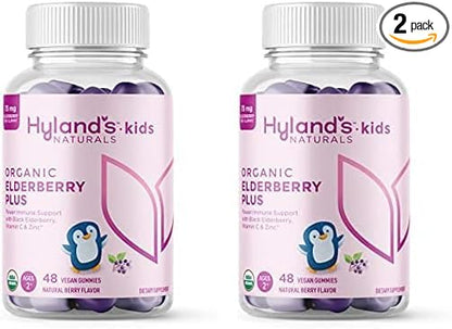 Hyland's Kids Organic Elderberry Plus Gummies, 48 Vegan 2)