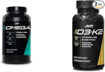 JYM Supplement Science Omega JYM Fish 2800mg, D3 D3 + K2 Vitamins,