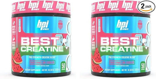 BPI Sports Best Creatine - Includes 6 Advanced Forms of Creatine - Supports Muscle Building and Post-Workout Recovery - Watermelon Cooler, 50 Servings (Pack of 2)