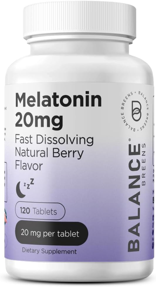 Melatonin 20mg, 100% Drug Free, Fast-Dissolve 120 Tablets