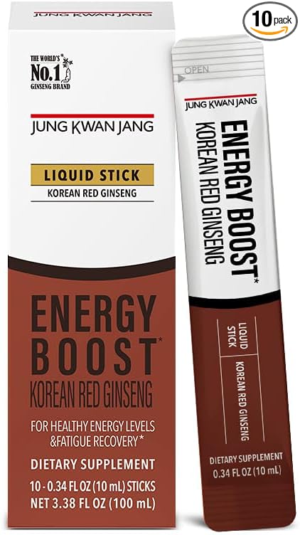 JungKwanJang Korean Red Panax Ginseng (1000mg) 10 Count
