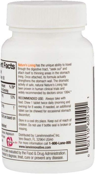 Lane Innovative - Nature's Lining, Chewable (60 Servings)
