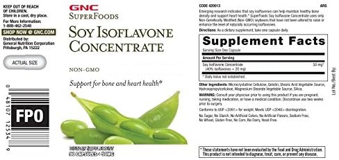 GNC SuperFoods Soy Isoflavone Concentrate, 90