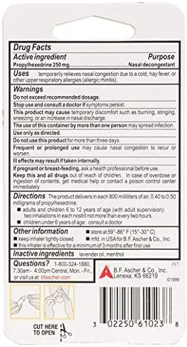 Benzedrex Nasal Decongestant, Pack of 2