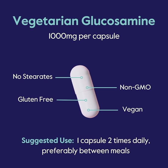 BESTVITE Vegetarian Glucosamine 1000mg (120 Vegetarian Capsules)
