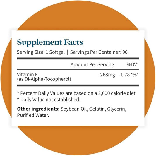 Pattern Wellness Vitamin E 400 IU Supplement 3rd Party 90 Soft