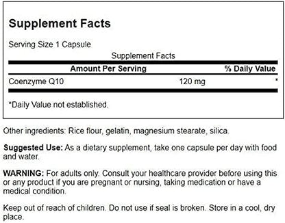 Swanson CoQ10 - Helps Promote Heart Q10 Supplement (100 Capsules, 120mg Each)