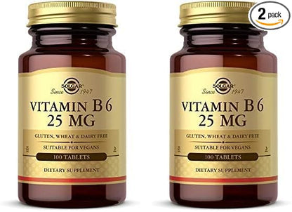 Solgar Vitamin B6 25 mg, 100 Tablets 100 Servings 2)