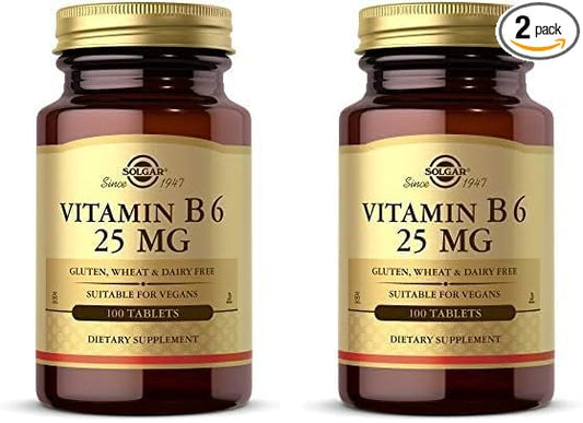 Solgar Vitamin B6 25 mg, 100 Tablets 100 Servings 2)
