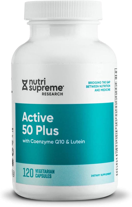Nutri Supreme Active 50 Plus, CoQ10, Lutein, ALA, and Turmeric, Advanced Formula for Healthy Aging and Vitality, 120 Vegetable Capsules