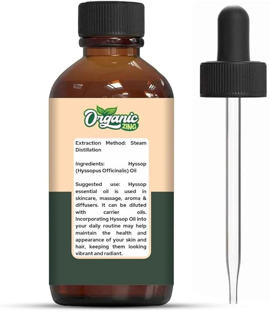 Hyssop (Hyssopus Officinalis) Oil | Pure & Natural Essential Oil for Skincare, Massage, Aroma and Diffusers- 30ml/1.01fl oz