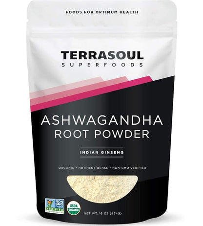Terrasoul Superfoods Organic Ashwagandha Root Powder, 1 Lb
