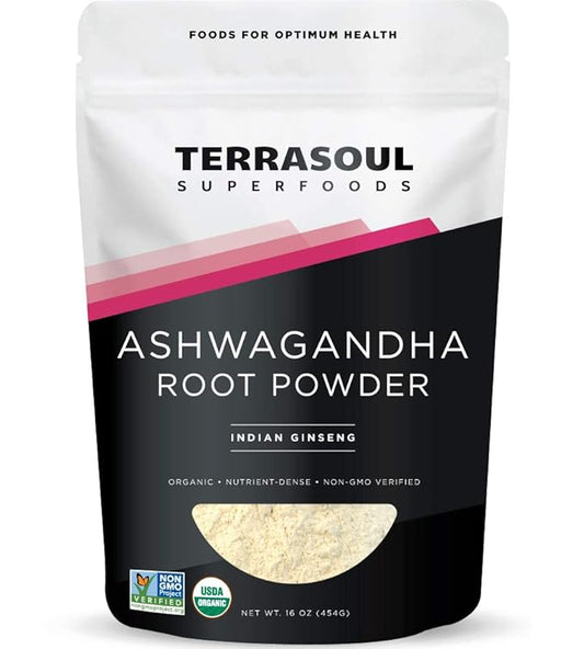 Terrasoul Superfoods Organic Ashwagandha Root Powder, 1 Lb