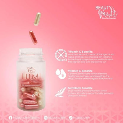 LUMI 24H Glutathione Capsules (60 Caps) 1 Box