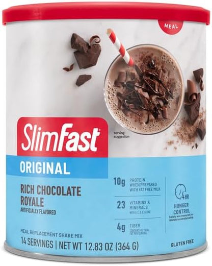 SlimFast Meal Replacement Powder, Original Rich 10g of 14 Servings 3) (Packaging