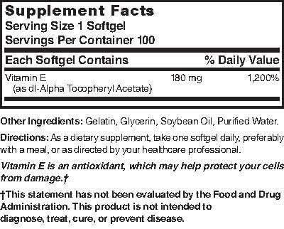 Nature's Blend Vitamin E 400Iu Capsules 100 Ct