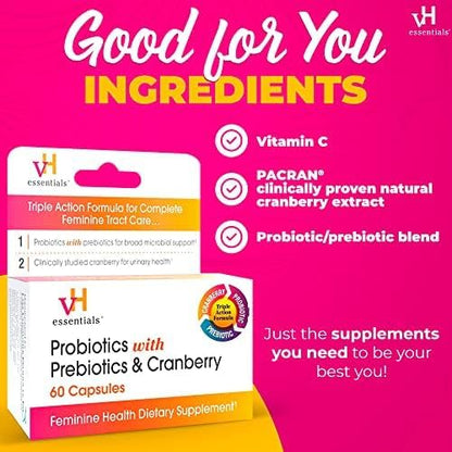 vH essentials Probiotics with Prebiotics and 60 Capsules