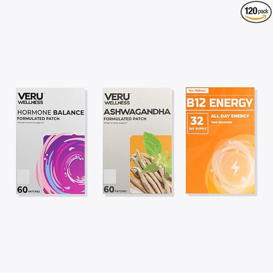 Veru Wellness Hormonal Balance for Women Compete Bundle - Myo-Inositol & D-Chiro, Ashwagandha, Energy - PMS, Mensural, Mood - Stress and Energy (2 Month)