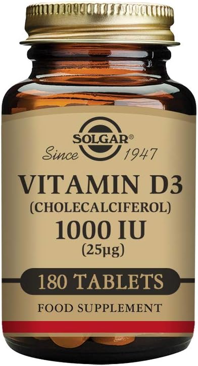 Solgar Vitamin D3 (Cholecalciferol) 25 mcg (1000 IU) 180 Count