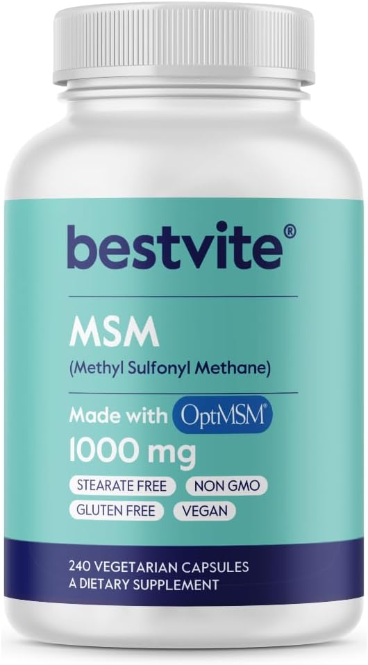 BESTVITE MSM 1000mg Made with OptiMSM (240 Capsules)
